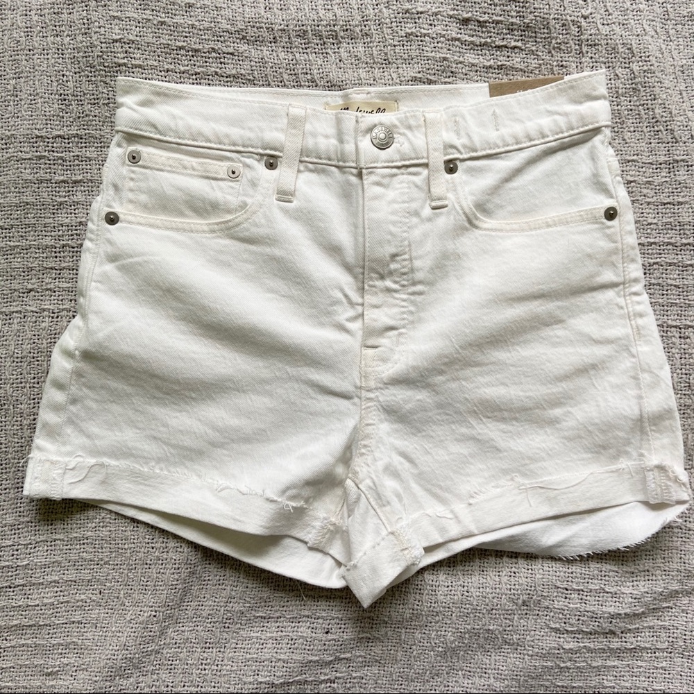 Madewell White High Rise Denim Shorts 26